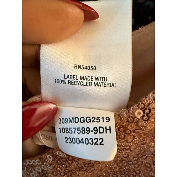 2for30💥‼️Bar III Slip Dress Mini Size L 10/12 Rose‎ Pink Sequins - Picture 11 of 12